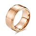 HIJONES Anello da Uomo in Acciaio Inossidabile Spazzolato Opaco Fede Nuziale Classica Semplice 10mm Oro Rosa Taglia 19