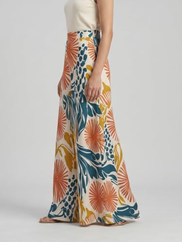 Image of HELLCAT Trousers for Woman | Palazzo Pants | Wide Leg Printed Palazzo | Women Casual Trouser | Korean Trousers