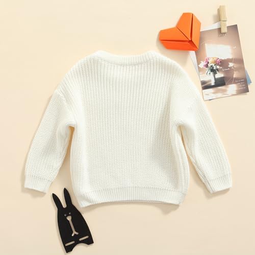 Kid Toddler Girls Boys Sweater 9M-12Y Casual Long Sleeve Crewneck Chunky Knit Pullover Jumper Fall Winter Clothes3