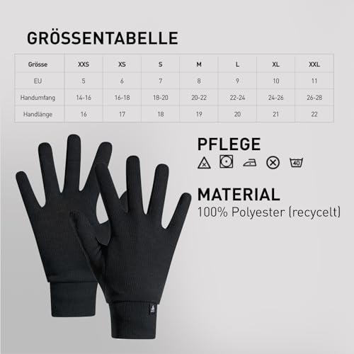 Odlo Sporthandschuhe Herren Damen Active Warm I Unterziehhandschuhe I Ski Handschuhe