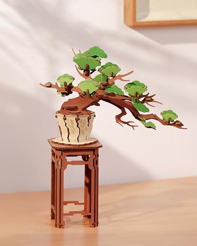 Rolife 3D Puzzle Sakura und Immergrüne Kiefer Bonsai Holzpuzzle...