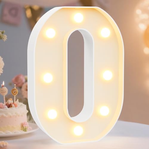 Image of Pooqla LED Marquee Letter Lights Sign, Light Up Alphabet Letter for Home Party Wedding Decoration O
