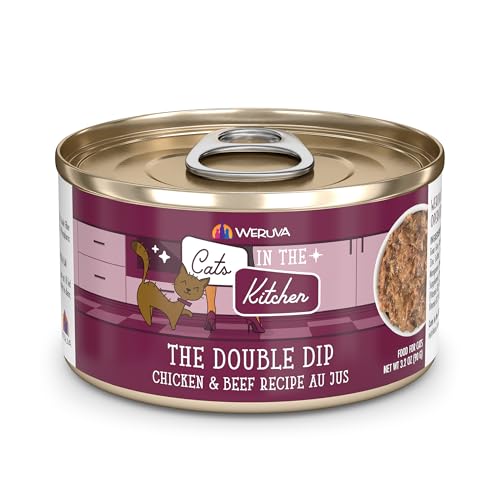 Image of Weruva Cats in The Kitchen, The Double Dip with Chicken & Beef Au Jus Cat Food, 3.2oz Can (Pack of 24)