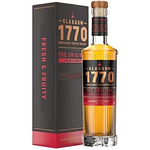 Glasgow 1770 'The Original' Single Malt Scotch Whisky 50cl, 46% ABV. A fresh & fruity Single Malt Scotch Whisky, matured in ex-bourbon casks, finished in virgin oak and non-chill filtered Cover