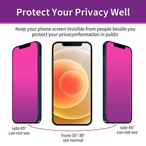 Image of 2 Pack Tempered Glass for iPhone 12 Pro Max Privacy Screen Protector | for iPhone12 ProMax 6.7inch Anti Spy Anti Blue Light Eye Protection Anti-Scratch Bubble Free Easy Installation
