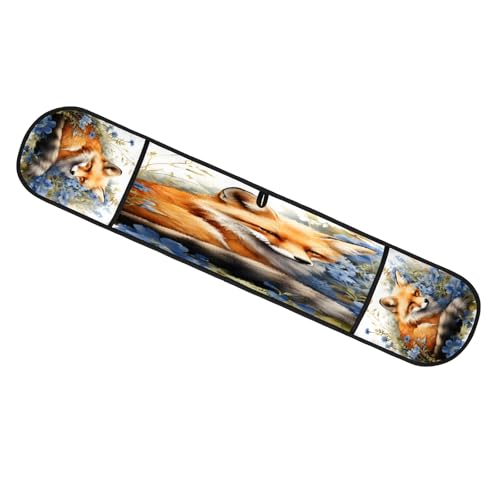 Floral Watercolour Fox Double Mitt Oven Glove Heat Resistant Microwave Glove Extra Long Potholder Kitchen Oven Mittsfor Cooking Baking and Serving