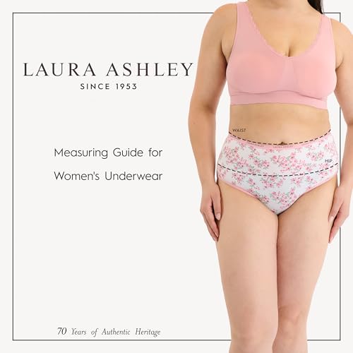 Image of Laura Ashley Women's Cotton Brief Underwear Set, High-Waisted Panties for Women, 5-Pack