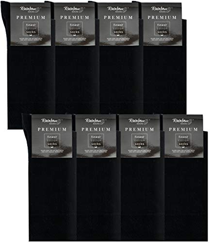 Rainbow Socks - Homme Chaussettes Élégantes Antibactériennes Premium - 8 Paire - Noir - Taille 47-50 Cover
