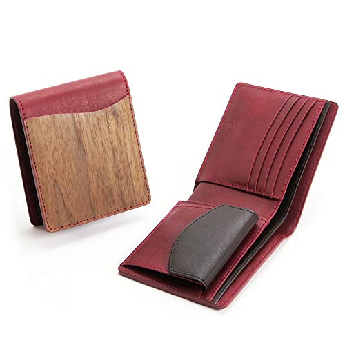 [VARCO REAL WOOD] Smart wallet ��܂���z �����Y ���f�B�[�X �{�v �V�R�� �E�b�h ���U�[ ���{�� ���b�h