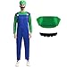 Produktbild Mari Kostüm Erwachsene Kinder, Kostüm mit Bodysuit, Luigi Cap, Hose und Handschuhen, Karneval Halloween Cosplay Kostüm Dekoration für Junge Mädchen Kinder Erwachsene(Grün,L)