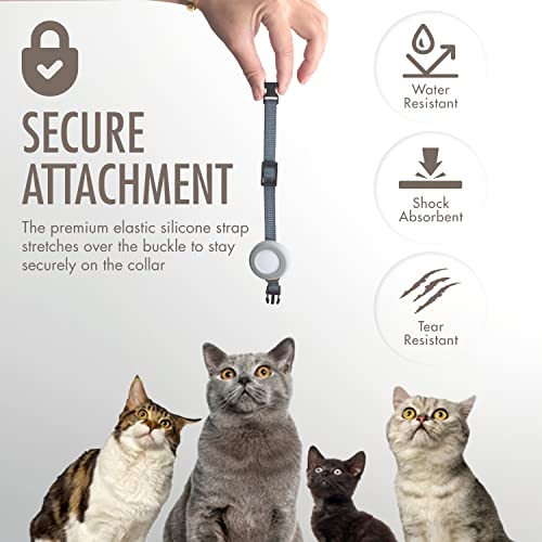 Sweet-Baby-Co-Airtag-Cat-Collar-or-Extra-Small-Dog-Collar-Holder-2-Pack-Fits-Half-Inch-Collars-for-Pet-Compatible-Apple-Air-Tag-Waterproof-GPS-Tracker-Case-Kitten-Cats-Dogs-WhiteGray