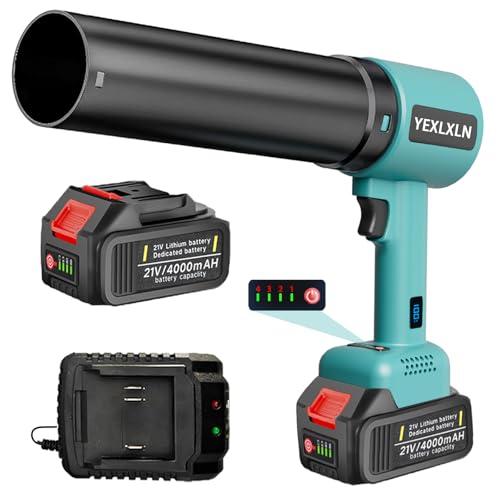 Soplador de hojas inalámbrico, soplador de polvo eléctrico de mano, mini ventilador de chorro seco con batería de 6000 mAh, para teclado de computadora, al aire libre, coche, hogar