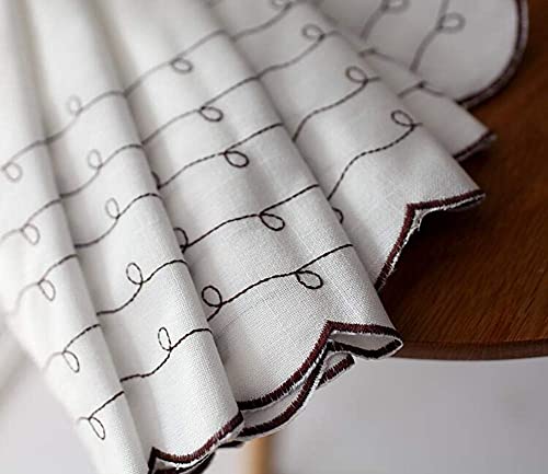 Cortina corta translúcida estilo café coreano para cocina (175x60 cm) 7