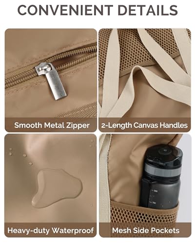 HOMESPON Beach Bag Large Waterproof Sandproof Foldable Tote for Women with Zipper Mesh Pockets for Pool Swim Travel Everyday 6