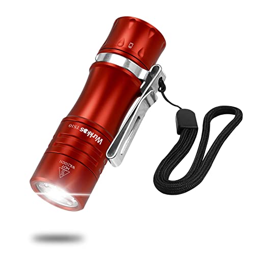 Wurkkos TS10 Mini Flashlight Max 1400 Lumen, Pocket Flashlight 90CRI 3CSP LEDs&3 Single Color Aux LEDs, Small Flashlight IPX8 Waterproof, Anduril 2.0 Flashlight Without Charger(Blue Aux 4000K)