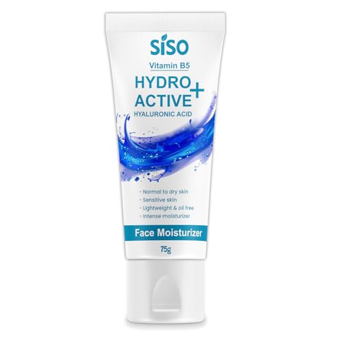 Image of Siso Hydro Active+ Face Moisturizing Cream 75g | Vitamin B5, Hyaluronic Acid, Shea Butter & Glycerin | Deep Hydration & Non-Greasy Formula | Dry to Normal skin | For All Skin Types