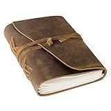 Leder-Notizbuch und Vintage-Design: Eine automatische lederumwickelte Krawatte, um Ihre wertvollen Schriften in Ihrem Tagebuch zu verstecken. Im Gegensatz zu vielen anderen Leder-Tagebüchern haben unsere Reisetagebücher ein herrliches Gefühl der alten Welt.