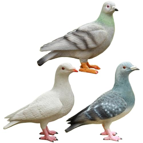 Figura de Pájaro Paloma de Resina Realista para Jardín miniatura 4