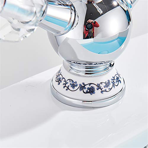 Robinet salle de bain laiton doré anti-corrosion double commande
