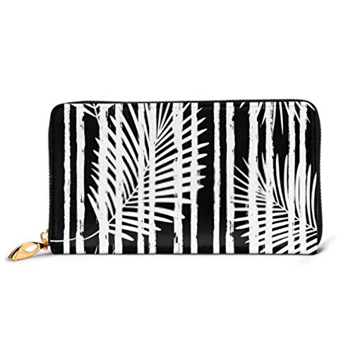 Preisvergleich Produktbild JHGFG Mode Handtasche Reißverschluss Brieftasche Tropisches Muster Palmblätter Nahtlose Vektor Telefon Kupplung Geldbörse Abendkupplung Blockieren Leder Brieftasche Multi Card Org