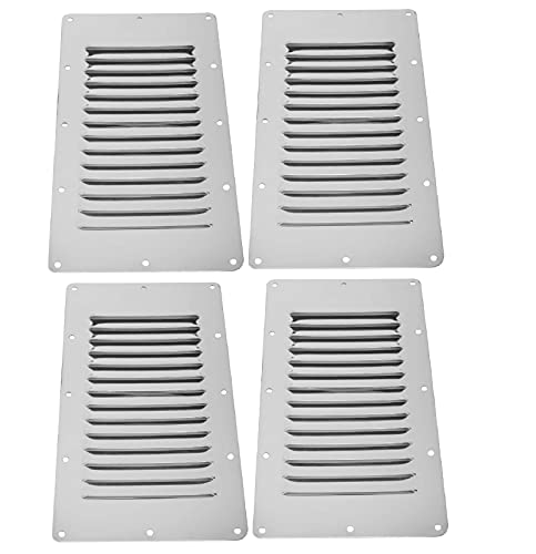 Grille d'aération rectangulaires inox pour aérer abri de jardin et buanderie