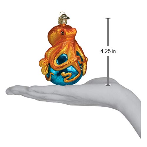 Old World Christmas Ornaments: Sea and Water Animals Glass Blown Ornaments for Christmas Tree, Octopus,3¾"