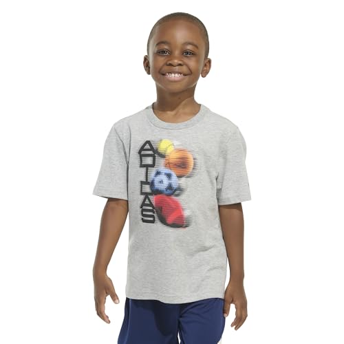 adidas Boys' Short Sleeve Distortion Multi Sport Graphic Heather Tee Shirt3