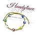 HANDYLUXE Lucky Handmade String Bracelet Colorful Evil Eye Glass Beads Gold Plated Balls for Protection and Blessing