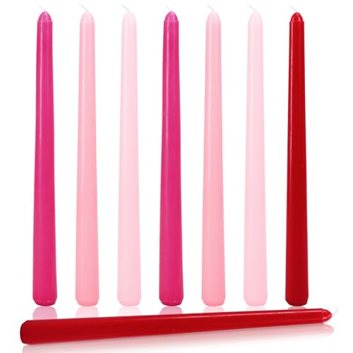 Whaline 12 Pcs Valentine's Day Taper Candles 10 Inch Wax