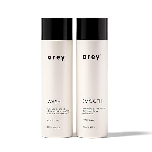 Arey Shower Duo  Juego de champú de lavado diario y acondicionador suave  Retrasar + reducir los signos del envejecimiento de las canas  Conserva la