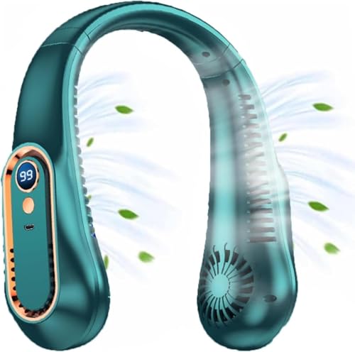 HEMOVIA Portable Neck Fan, Bladeless Neck Fan, USB Rechargeable Personal Fan, Battery...