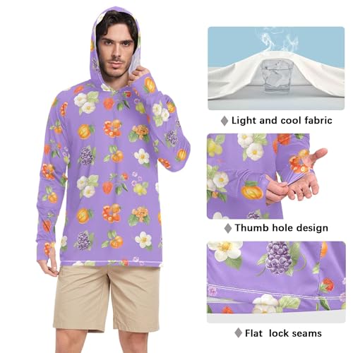 Beauty Cloudberry Fruit Purple Sun Protection Hoodies Long Sleeve Cooling Hoodies UPF 50+ Farmer Shirt S4