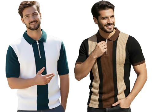 Image of AUSK Men Printed Polo Neck Cotton Blend T-Shirt (Regular Fit, Half Sleeve) || Tshirts for Mens