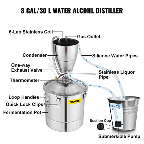 Vevor 8 GAL ALCOHOL STILL Water Alcohol Distiller thumb #10