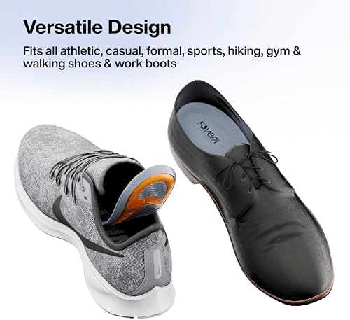 FOVERA Gel Insoles Pair for Walking, Running, Sports, Formal and Safety Shoes - All Day Comfort with Dual Gel Technology - Full Length Sole for Every Shoe (Female, Orange, Pack of 1 Pair)