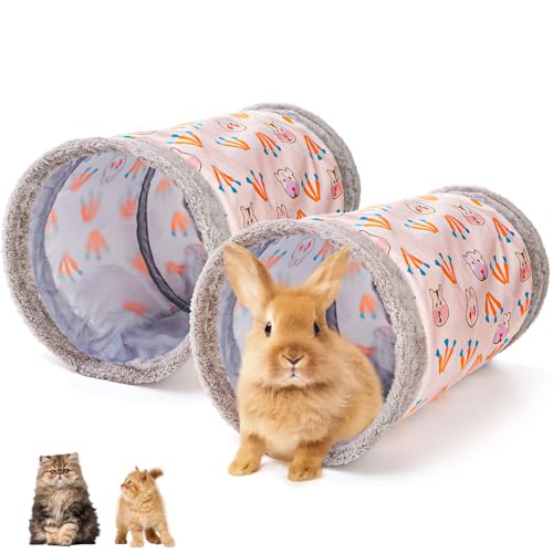 ZENFUN 2 Packs Guinea-Pig Rabbit Tunnel Pet Fun Tunnel, Bunny Tun...