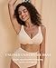 FeelinGirl Unlined Plunge Bra Full Coverage No Padded Push Up Seamless Comfort Daily Underwear for Big Bust Mocca 36DD