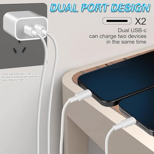 20W Type C Charger, Dual USB C Port Power Adapter Charger, Block Charging Charger for iPhone 18Pro Max/18Pro/17/16/15【4-Pack 】 - image 7