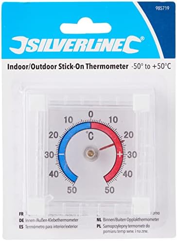 Silverline 985719 Indoor/Outdoor Stick-On Thermometer -50° to +50°C