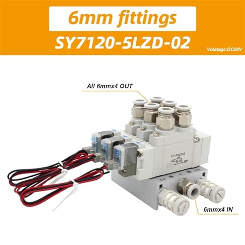 Válvula solenoide SY7120 para evitar retrasos en control electrónico de cilindros de 6mm 3