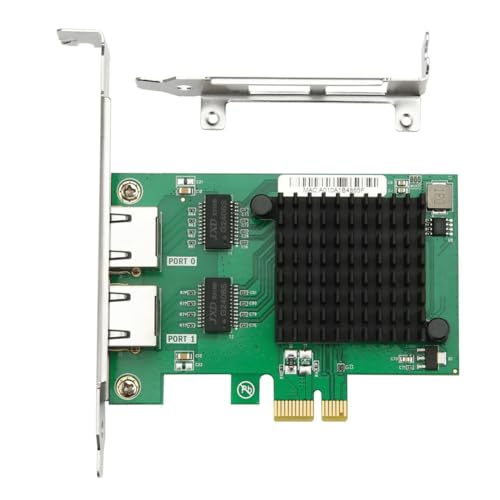 Tarjeta de Red Dual RJ45 I350-T2 PCIe x1 Gigabit Ethernet para PC de Escritorio 10/100/1000Mbps miniatura 1