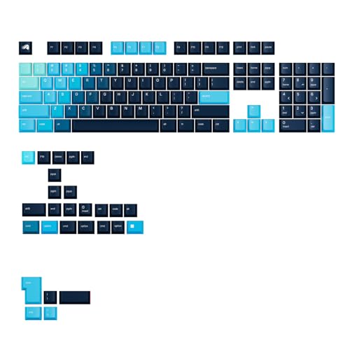 Image of Glorious Gaming - GPBT Gradient Keycaps for Custom Mechanical Keyboards, No Fade Dye-Sublimated, Fits 100%, 75% 65% 60%, PBT Polymer, Fits ANSI & ISO, Supports Windows & macOS - Celestial Ice