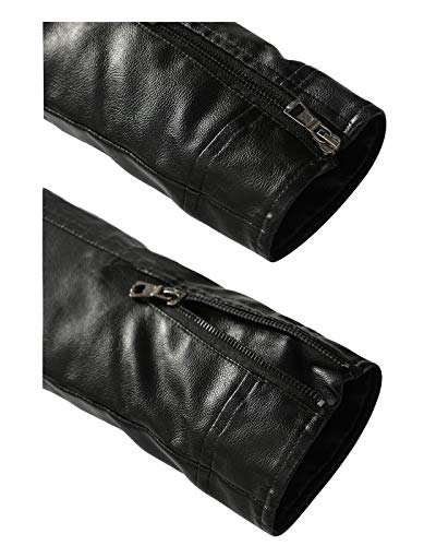 Leather Jacket Men Black Slim Fit Motorcyle Lightweight4