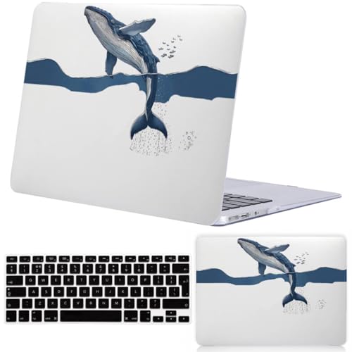 Coque MacBook Pro 16 pouces A2141 Touch Bar, étui rigide plastique et protection clavier bleu