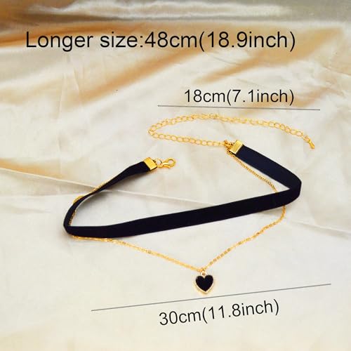 MOMOCAT Heart Necklace Adjustable Red Choker Classic Collar Necklaces for Women and Girls Velvet Chocker Necklace4
