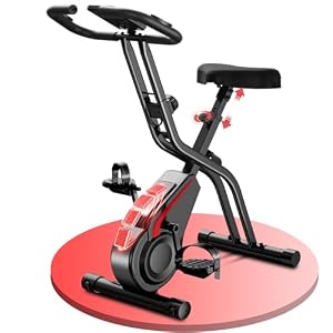 CURSOR velo d appartement pliable, 5-en-1 velo appartement pliable, équipé d&rsquo;une résistance silencieuse à 16 niveaux. vélos d&rsquo;appartement avec surveillance de la fréquence cardiaque et écran LED