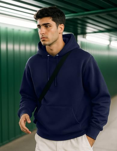 Image of Veirdo 280 GSM Cotton Fleece | Hooded Neck Full Sleeve | Regular Fit Sweatshirt | Solid Hoodie for Men | Sizes: S to 3XL