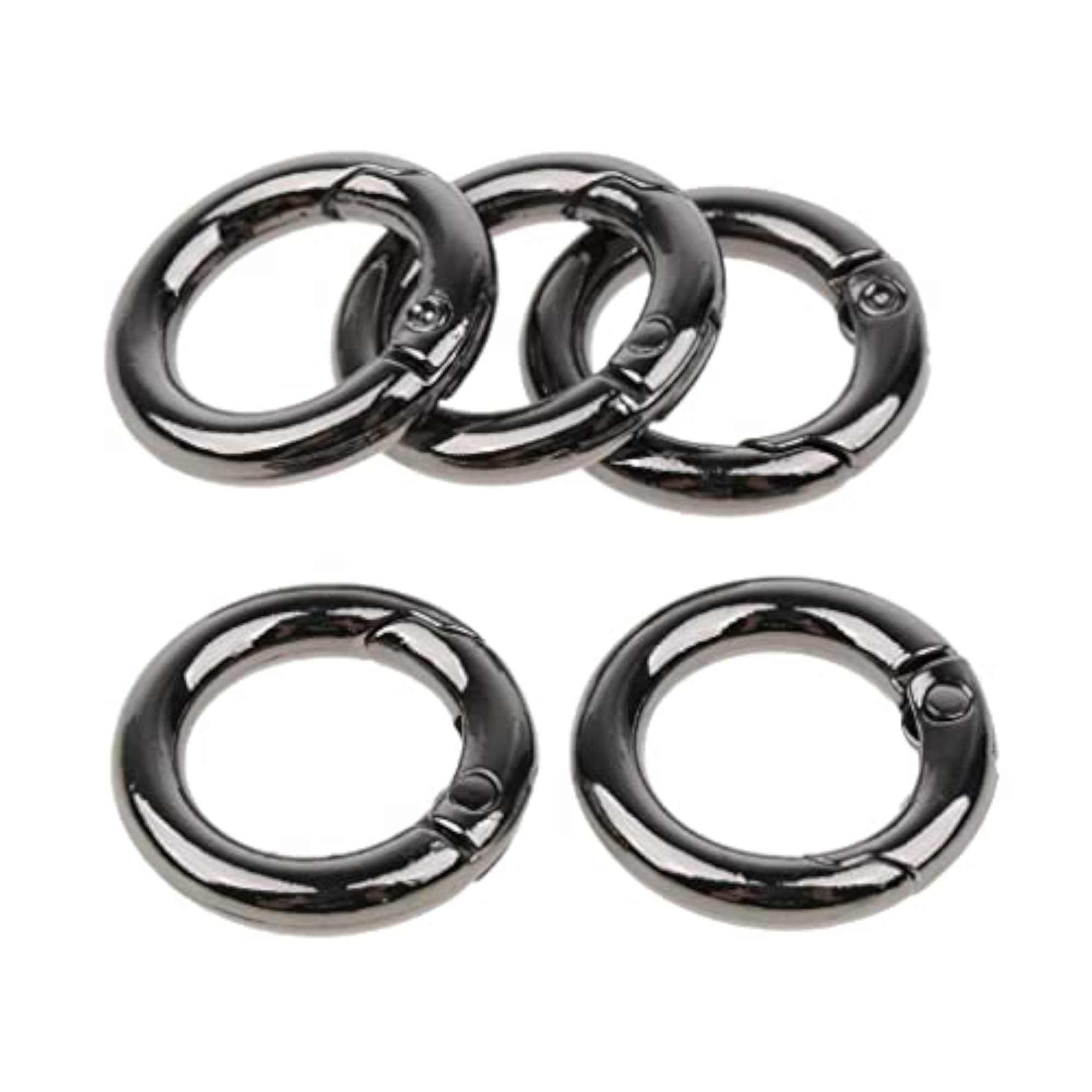 Zinc Alloy Round Spring Buckles Snap Hook Keychain Clip, Black