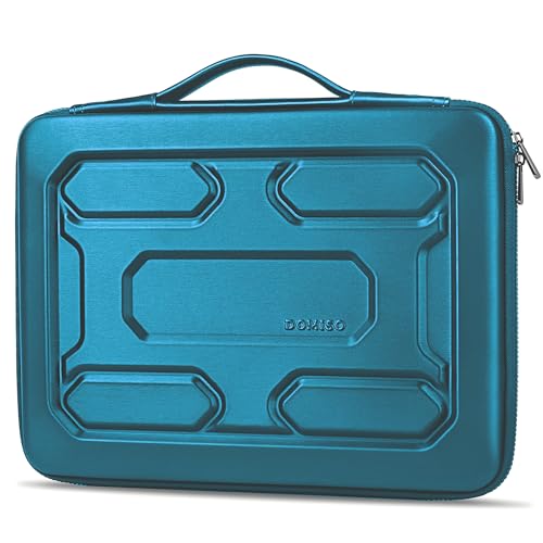 DOMISO 17.3 inch Laptop Sleeve with Handle Shockproof Waterproof EVA Protective Case for 17.3 ZBook Fury 17.3 G8/MSI GS73VR Stealth Pro/HP Envy 17.3/LG Gram 17.3/ROG Strix GL702VS Teal