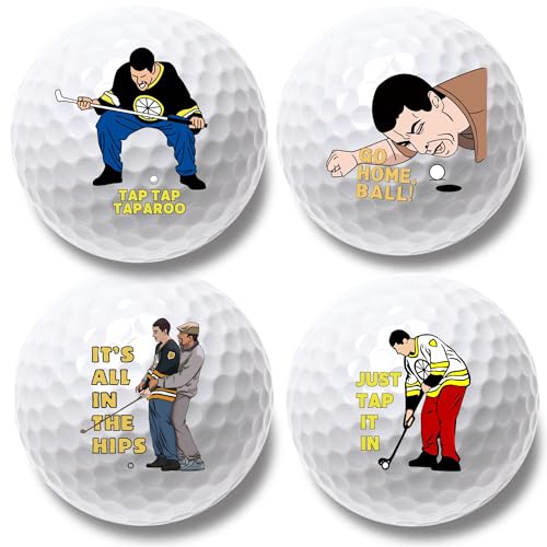 Artsotroly 4 Stück lustige Golfbälle zum Geburtstag, originelles Geschenk für Vater, Kollegen, Golfer und Golfbegeisterte - Weiß